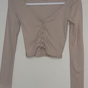 Ruched Button-Up Top